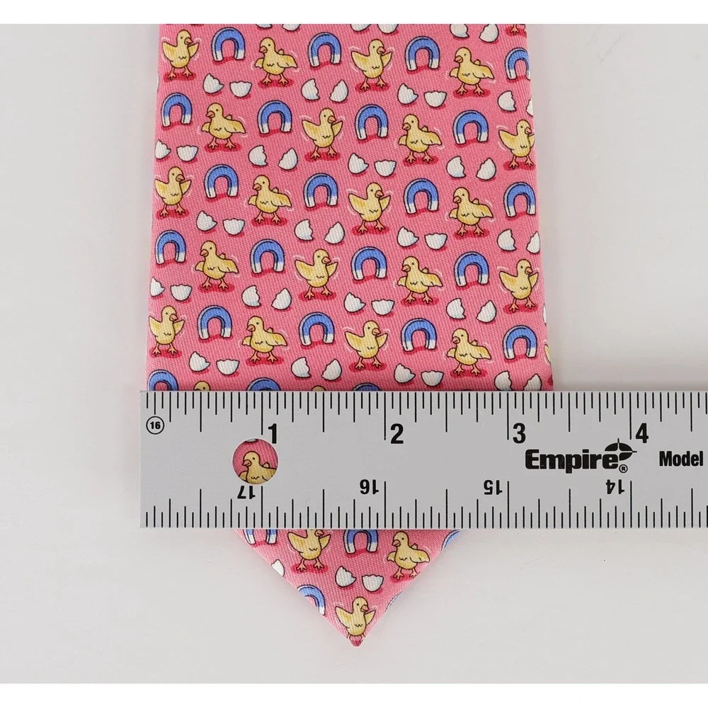 VINEYARD VINES Marthas 100% Silk Necktie USA Designer Pink Checks Magnets